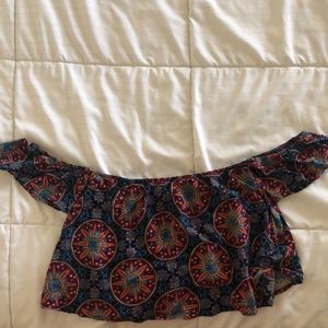 Off the shoulder crop top with split back